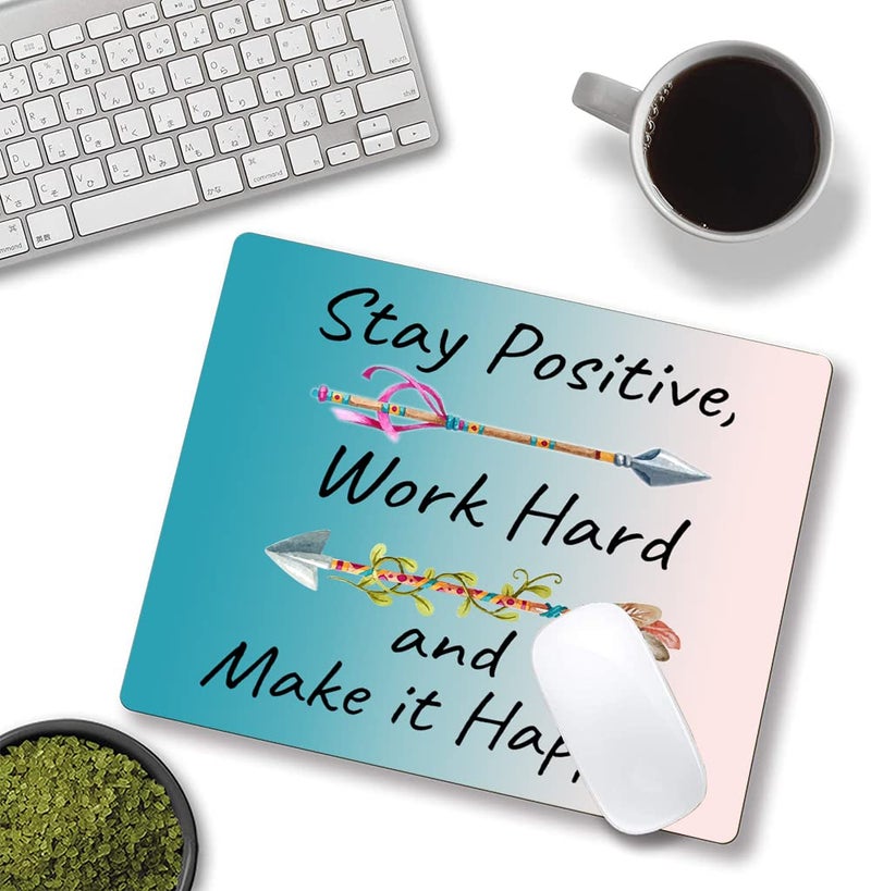 KUOSGM Mouse Pad  Premium-Textured Mouse Mat  Non-Slip Rubber Base Mousepad for Laptop  Computer & PC 9.5?7.9 in Inspirational Quote Stay Positive - Image 4